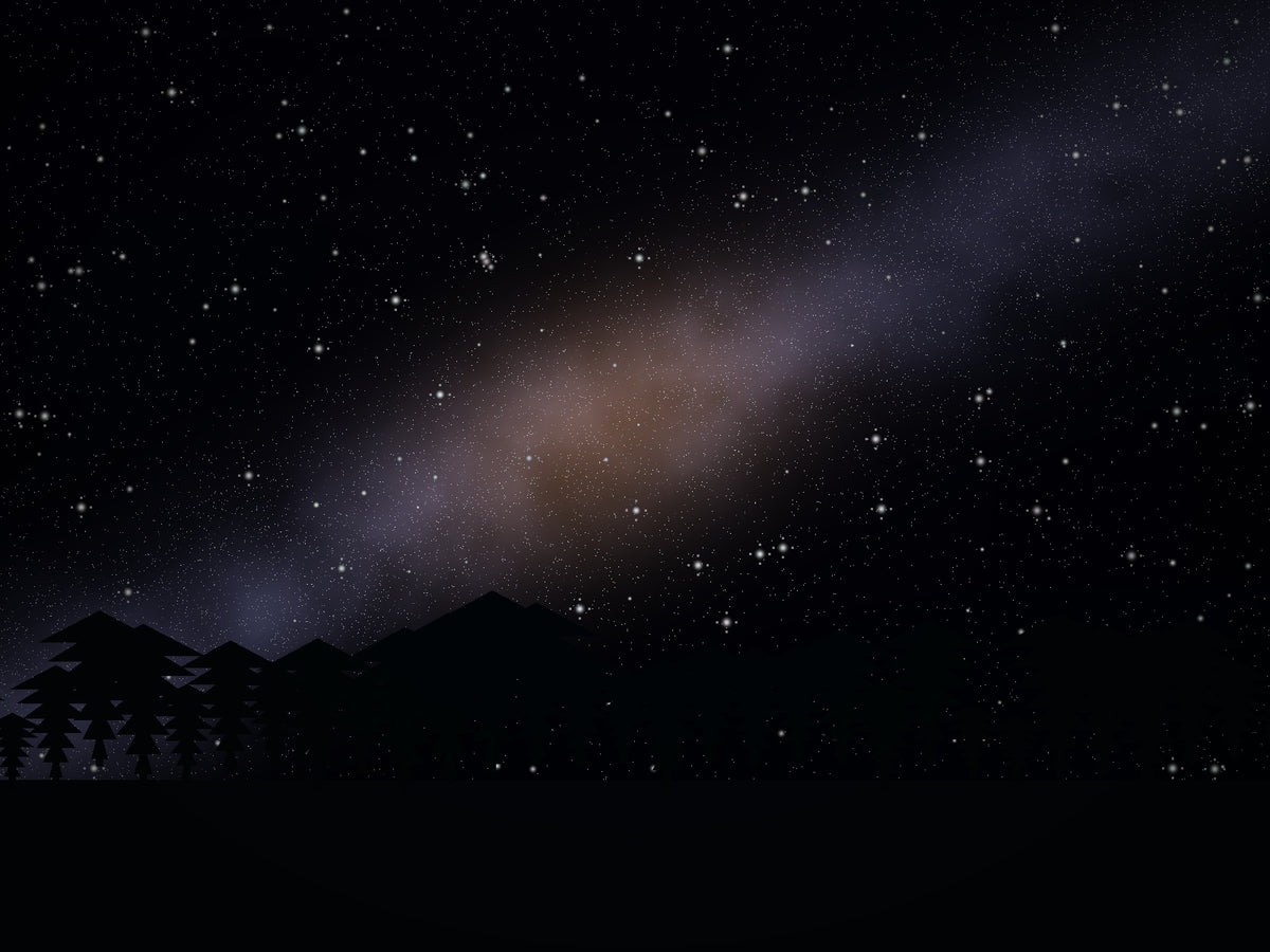 Generated NEOMIX gallery demo inspired by Galactic Core Above Pines, rendered in long-exposure night-sky style.