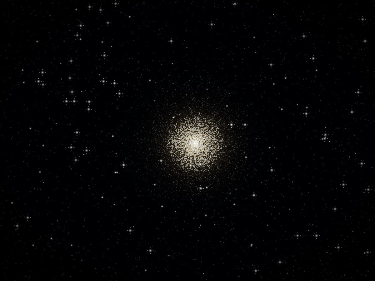 Generated NEOMIX gallery demo inspired by M13 Hercules Star Swarm, rendered in telescope-style imaging.