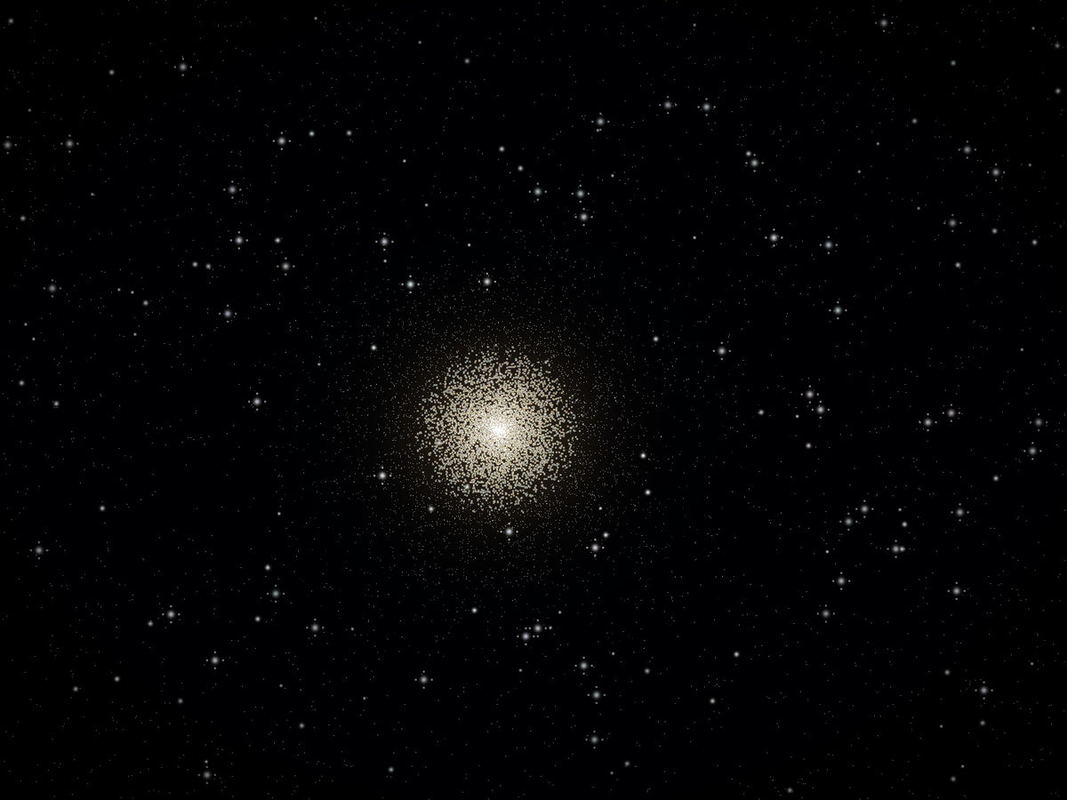 Generated NEOMIX gallery demo inspired by Omega Centauri Core, rendered in telescope-style imaging.